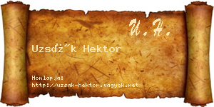 Uzsák Hektor névjegykártya